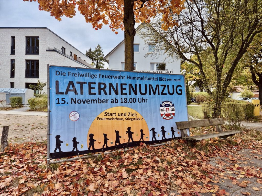 Plakat mit der Einladung zum Laternenumzug am Samstag, den 15. November ab 18 Uhr